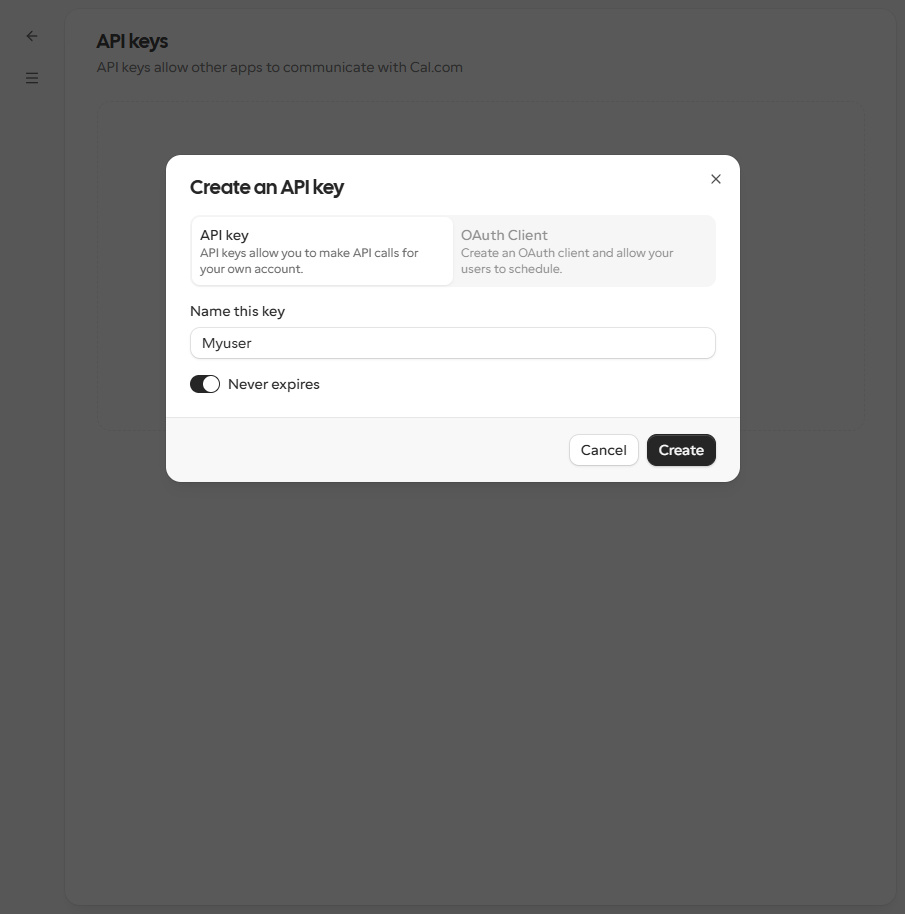 Create an API key