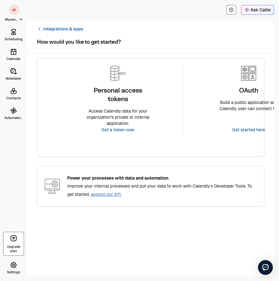 The API and webhooks page