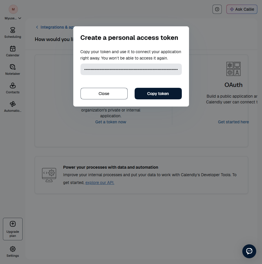 Token created