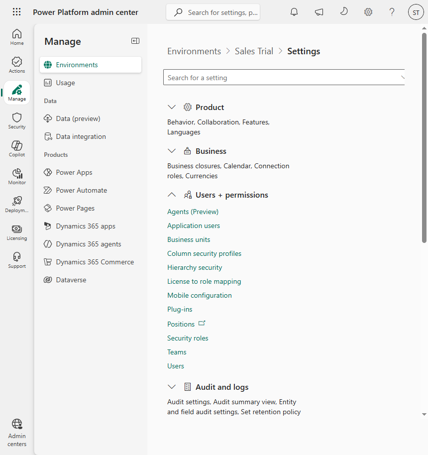 Users + permissions > Application users