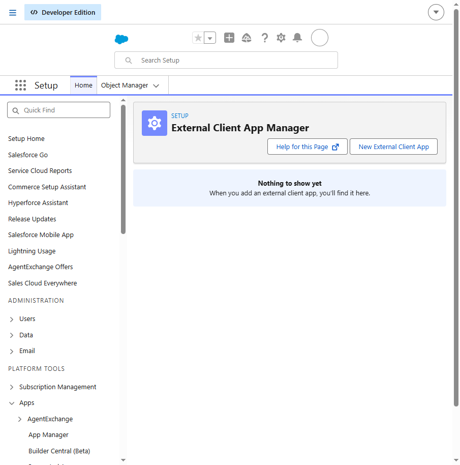 External Client App Manager