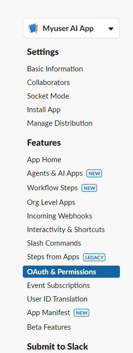 OAuth & Permissions